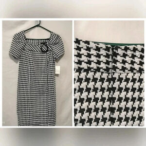 Chris McLaughlin size 4p Black White Houndstooth Collegiate Classic Style Dress